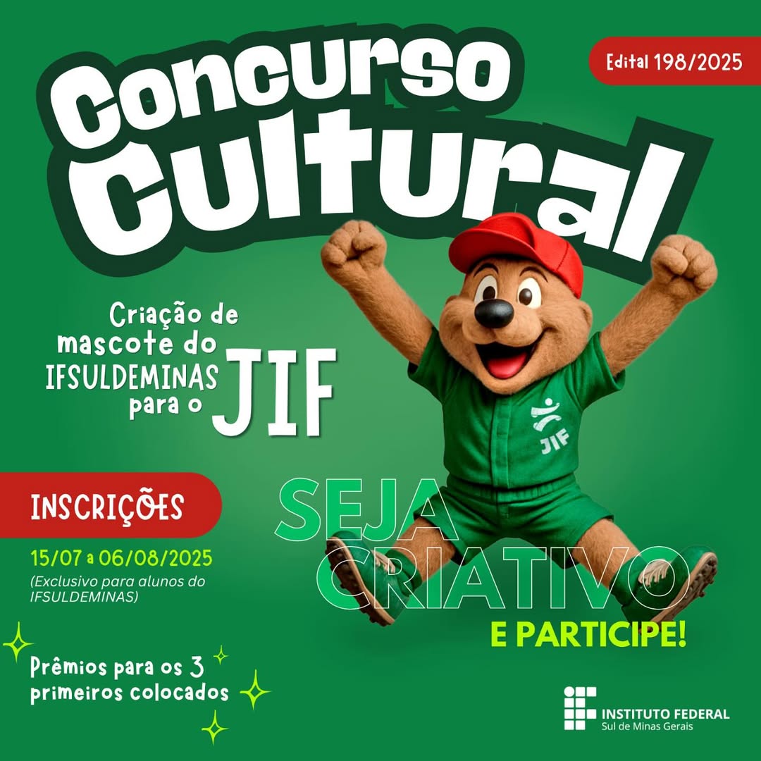  CONCURSO CRIAÇÃO DO MASCOTE JIFS IFSULDEMINASEstão abertas as inscrições para o concurso